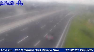 Preview delle webcam di Rimini: A14 km. 127,0 - Sud itinere Sud