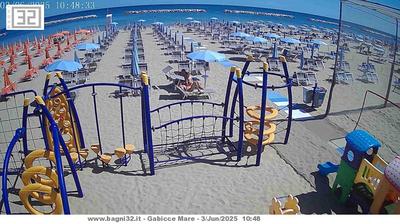 Preview delle webcam di Gabicce Mare: La spiaggia di - dei Bagni 32