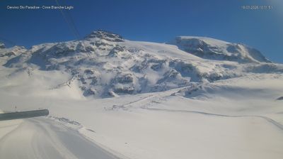 immagine della webcam nei dintorni di Gressoney-la-Trinitè: webcam Cervinia Cime Bianche Laghi