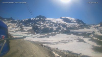 immagine della webcam nei dintorni di Cervinia Plateau Rosa: webcam Cervinia Cime Bianche Laghi