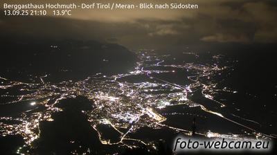 Preview delle webcam di Tirolo: Berggasthaus Hochmuth - Dorf - Meran - Blick nach Südosten