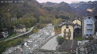immagine della webcam nei dintorni di Rifugio Boffalora Ticino: webcam Campertogno