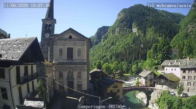 immagine della webcam nei dintorni di Gressoney-Saint-Jean: webcam Campertogno