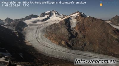 Preview delle webcam di Maso Corto: Hintereisferner - Blick Richtung Weißkugel und Langtaufererspitze