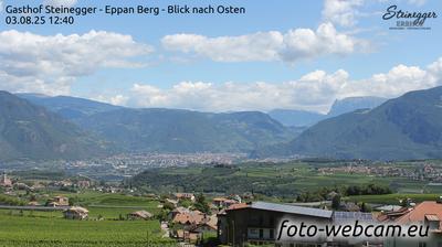 Preview delle webcam di Appiano sulla Strada del Vino: Gasthof Steinegger - Eppan Berg - Blick nach Osten