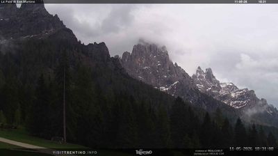 immagine della webcam nei dintorni di San Gregorio nelle Alpi: webcam Pale di San Martino