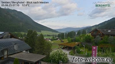 Preview delle webcam di Sesto: Berghotel - Blick nach Westen