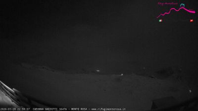 immagine della webcam nei dintorni di Cervinia Plateau Rosa: webcam Punta Indren