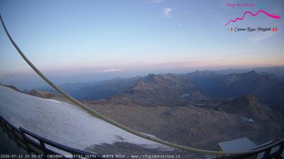 immagine della webcam nei dintorni di Cervinia Plan Maison: webcam Punta Indren
