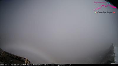 immagine della webcam nei dintorni di Cervinia Plateau Rosa: webcam Capanna Margherita