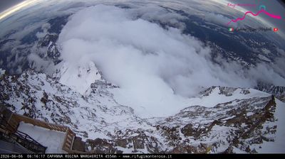 immagine della webcam nei dintorni di Punta Indren: webcam Capanna Margherita