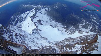 immagine della webcam nei dintorni di Gressoney-Saint-Jean: webcam Capanna Margherita
