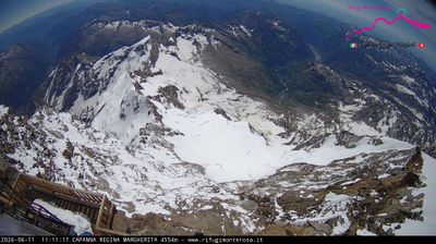 immagine della webcam nei dintorni di Cervinia Plateau Rosa: webcam Capanna Margherita